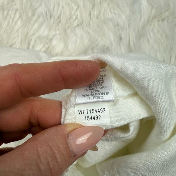 J. Jill Pure Jill Linen Capri Pants Size SP White 100% Linen Lagenlook - Picture 14 of 16